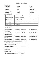 Ôn tập môn Tiếng Anh Lớp 3
